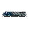 GE ES44AC GEVO - Standard DC - Stealth -- Florida East Coast 815 (Grupo Mexico Scheme, gray, teal, green), N, Broadway Limited I