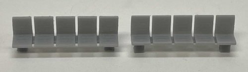 Platform/Waiting Room Seats - Slit Back and Seat -- Unpainted 3D Print pkg(2), HO, Phoenix Precision Models 31698