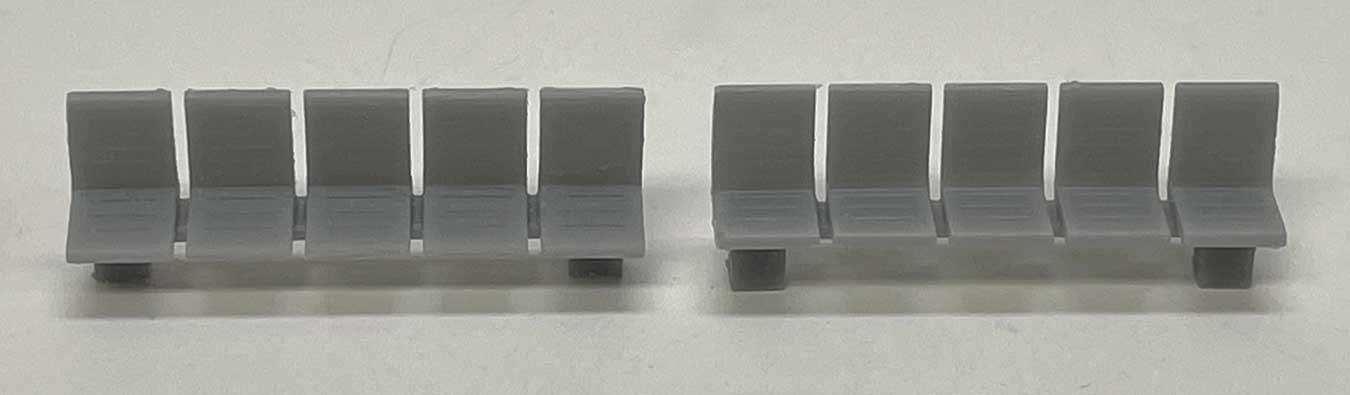 Platform/Waiting Room Seats - Slit Back and Seat -- Unpainted 3D Print pkg(2), HO, Phoenix Precision Models 31698