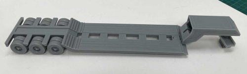 Lowboy Trailer with Hitch 3D Printed Kit -- Unpainted, O, Phoenix Precision Models 33005