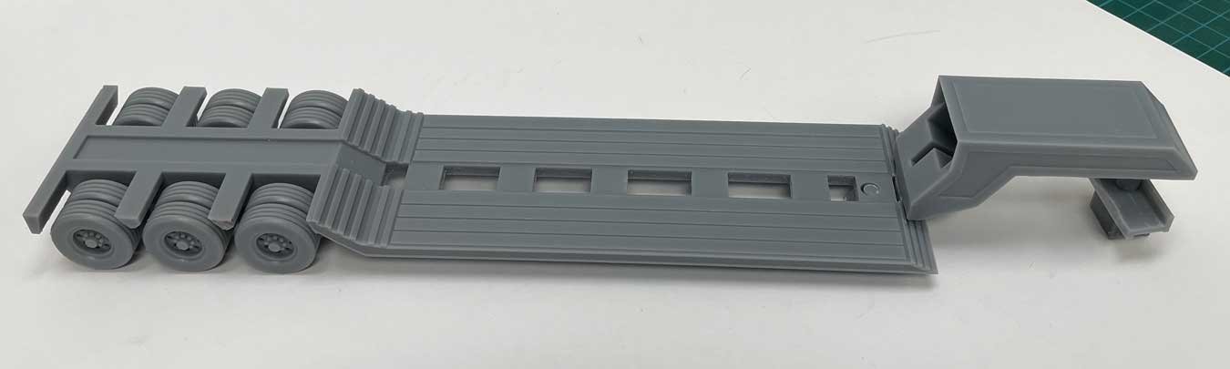 Lowboy Trailer with Hitch 3D Printed Kit -- Unpainted, O, Phoenix Precision Models 33005