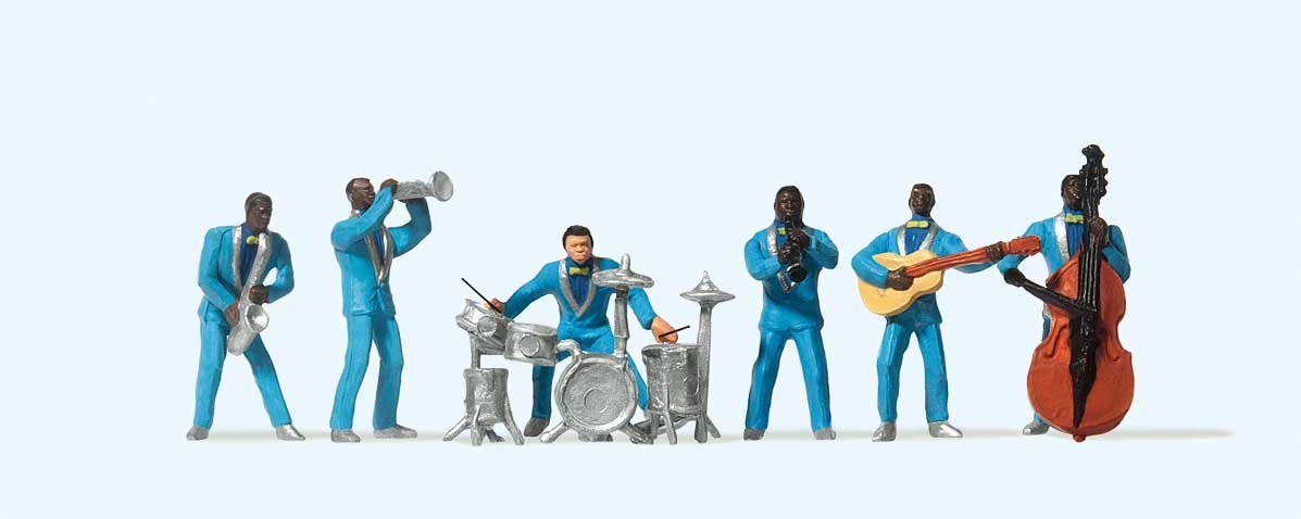 Jazz Band with Instruments -- pkg(6), HO, Preiser Kg 10112