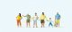 Passers-By in Summer Clothes -- pkg(6), HO, Preiser Kg 10672