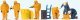 Firemen in Orange Hazmat Suits -- pkg(6), HO, Preiser Kg 10732