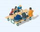 Wine Festival Goers with Picnic Table -- Set 2 pkg(6), HO, Preiser Kg 10783
