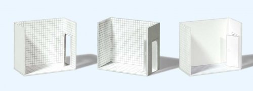Room Interior Walls -- White pkg(3), HO, Preiser Kg 19652