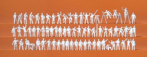 Working People Unpainted Figure Set -- pkg(70), N, Preiser Kg 79009