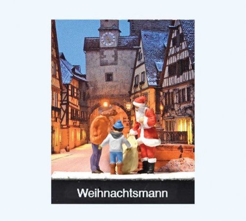 Santa Claus/Father Christmas w/Man and Boy, HO, Preiser Kg 99600