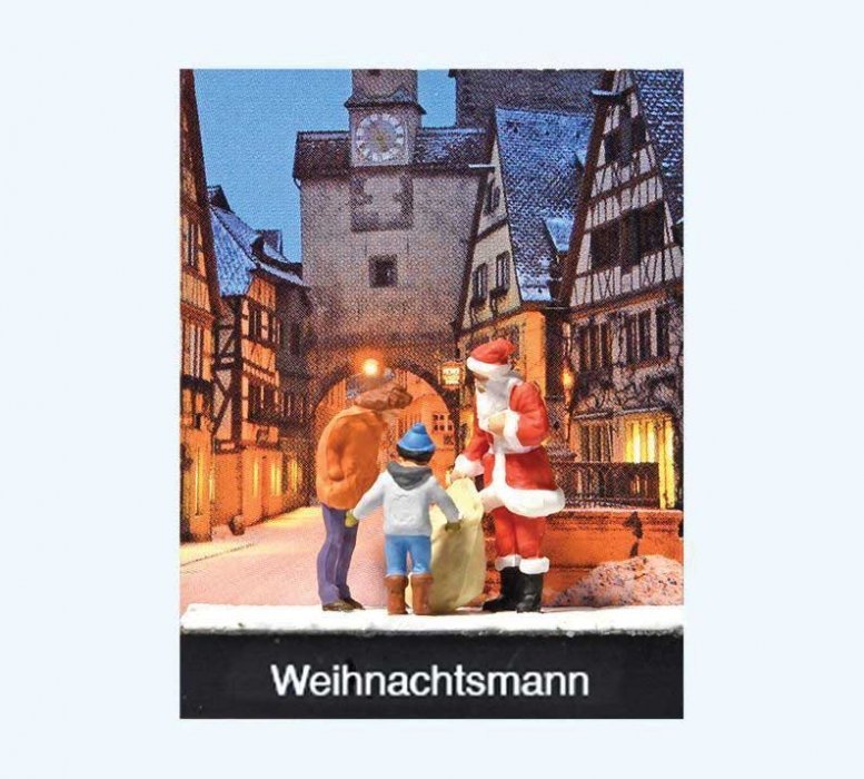 Santa Claus/Father Christmas w/Man and Boy, HO, Preiser Kg 99600