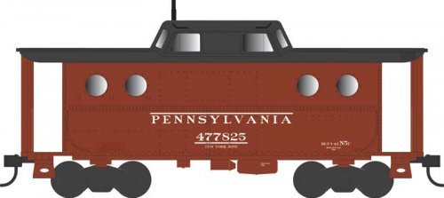 PRR Class N5C Steel Cabin Car (Caboose) - Ready to Run -- Pennsylvania Railroad 477825 , HO, Bowser Manufacturing Co. 43389