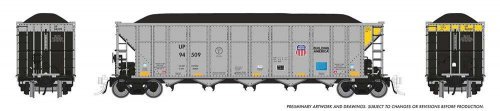 AutoFlood III Rapid Discharge Coal Hopper w/Load 6-Pack - Ready to Run -- Union Pacific Set 2, HO, Rapido Trains Inc 169062