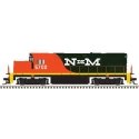 Alco C420 Low Nose - Standard DC - Master(R) Silver -- Nacionales de Mexico 5700 (vermillion, green, white), N, Atlas Model Rail