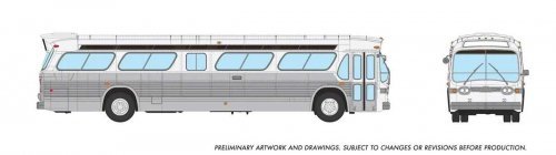 Mid-1960s - 1980s Suburban New Look Bus - Lighted - Assembled -- Unlettered 5303 Suburban (wh, HO, Rapido Trains Inc 753198
