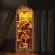 Sunshine Town Book Nook Shelf Insert - Kit -- Lighted 3D Puzzle, All Scales, Robotime TGB02