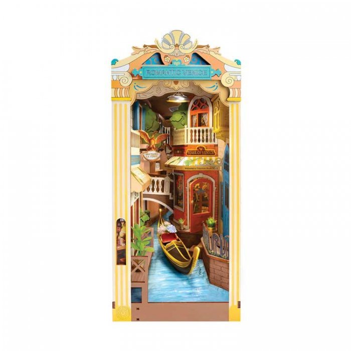 Romantic Venice DIY Book Nook Shelf Insert - Laser-Cut Wood Kit -- 3D Wooden Puzzle, All Scales, Robotime TGB08
