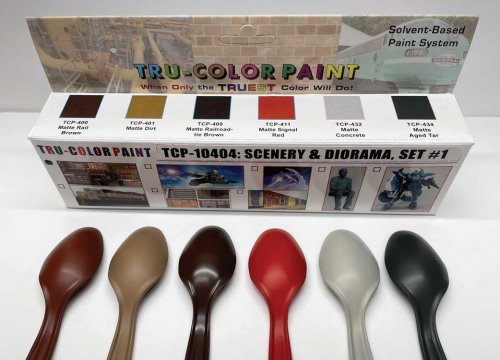 Scenery & Diorama Paint Set 1 -- Includes Matte Colors 709-400, 401, 409, 411, 432 and 4, All Scales, Tru-Color Paint 10404