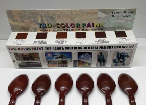 South-Central Freight Car Paint Set - 6 - 1oz 29.6ml Bottles -- Includes 181, 188, 192, , All Scales, Tru-Color Paint 12001