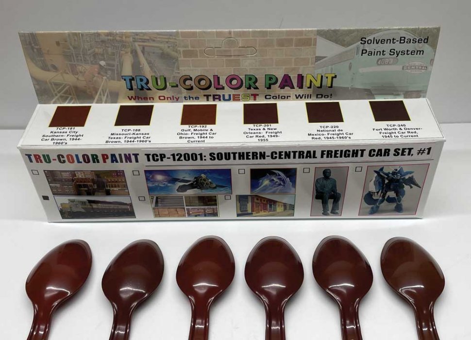 South-Central Freight Car Paint Set - 6 - 1oz 29.6ml Bottles -- Includes 181, 188, 192, , All Scales, Tru-Color Paint 12001