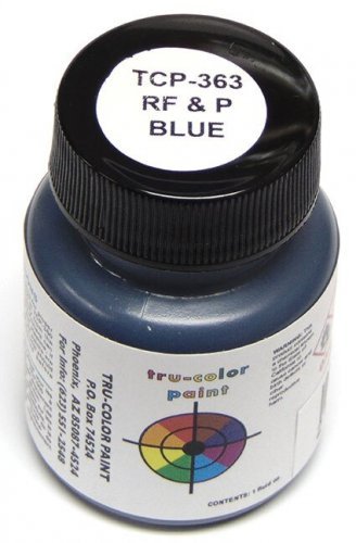 Railroad Color Acrylic Paints - 1oz 29.6mL -- Richmond, Fredericksburg & Potomac Blue, All Scales, Tru-Color Paint 363