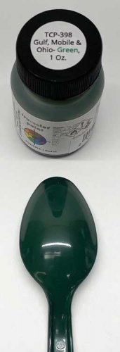 Railroad Color Acrylic Paints - 1oz 29.6mL -- Gulf, Mobile & Ohio Boxcar Green, All Scales, Tru-Color Paint 398