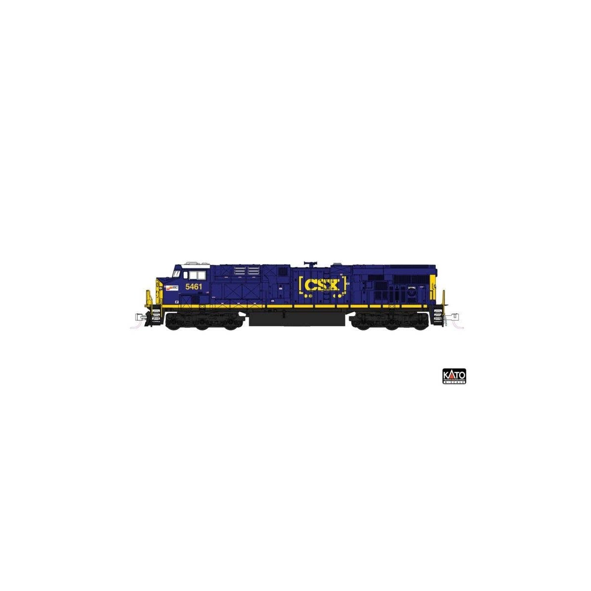 GE ES44AC GEVO - Standard DC -- CSX 5461 (blue, yellow, Boxcar Logo, Seaboard System Sticker), N, Kato USA Inc 1768963