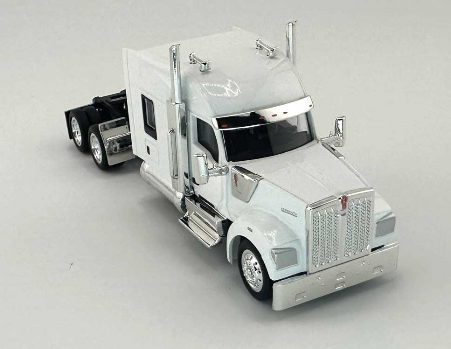 Kenworth 990 Stand-Up Sleeper-Cab Semi Tractor - Assembled -- White, HO, HO Logistics Replicas 990075