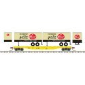 50` Piggyback Flatcar w/Two 24` Trailers - Ready to Run -- Texas Transportation Co. 103 (Pearl Traile, N, Trainman 50006511