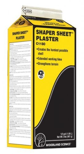 Shaper Sheet(TM) Plaster -- 1/2-Gallon 1.89L, All Scales, Woodland Scenics 1180