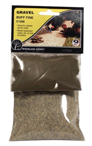 Gravel -- Buff - Fine 12oz 340g, All Scales, Woodland Scenics 1288