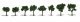 Deciduous Trees - Realistic Trees -- Medium Green 3/4 to 1-1/4′ 1.9 to 3.2cm pkg(8), All Scales, Woodland Scenics 1501