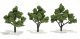 Ready-Made `Realistic Trees` - Deciduous - 4 to 5` 10.2 to 12.7cm pkg(3) -- Light Green, All Scales, Woodland Scenics 1509