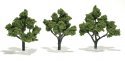 Ready-Made `Realistic Trees` - Deciduous - 4 to 5` 10.2 to 12.7cm pkg(3) -- Light Green, All Scales, Woodland Scenics 1509