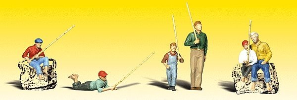 Scenic Accents(R) Figures -- Gone Fishing pkg(5), N, Woodland Scenics 2179