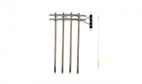 Pre-Wired Poles - Utility System -- Double Crossbar, O, Woodland Scenics 2281