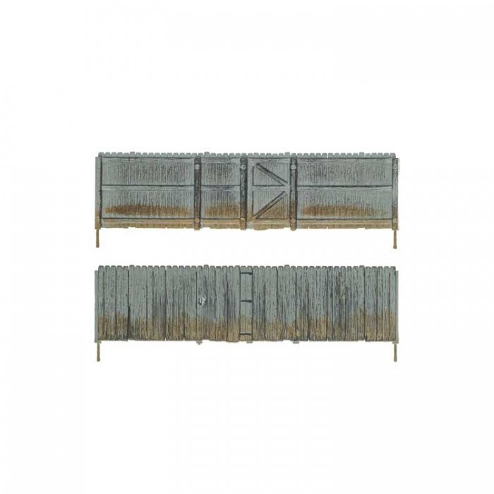 Privacy Fence - Kit with Gates, Hinges & Planter Pins -- Total Scale Length: 192′ 58.5m, HO, Woodland Scenics 2985