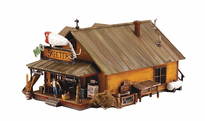 Mo Skeeters Bait & Tackle - Built-&-Ready(R) Landmark Structures(R) -- Assembled - 3-11/16 x 5-1, HO, Woodland Scenics 5047