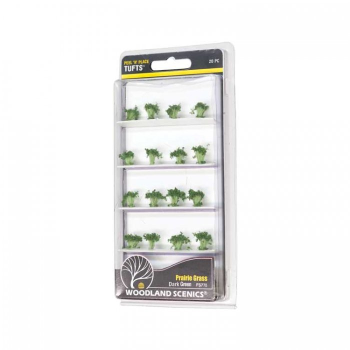 Peel `n` Place Tufts -- Dark Green Prairie Grass, All Scales, Woodland Scenics 778