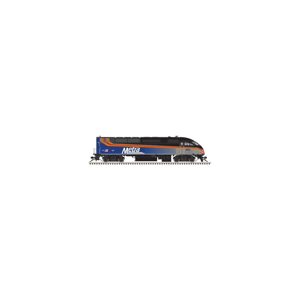Motive Power Industries MP36PH-3C - Sound and DCC - Master Gold -- Metra 408 (Sliver, blue, black, black Roof), HO, Atlas Model 