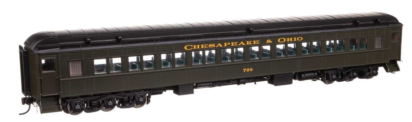 85′ Pullman-Built Heavyweight Paired-Window Coach - Ready to Run -- Chesapeake & Ohio (Green) 708, HO, WalthersProto 17605