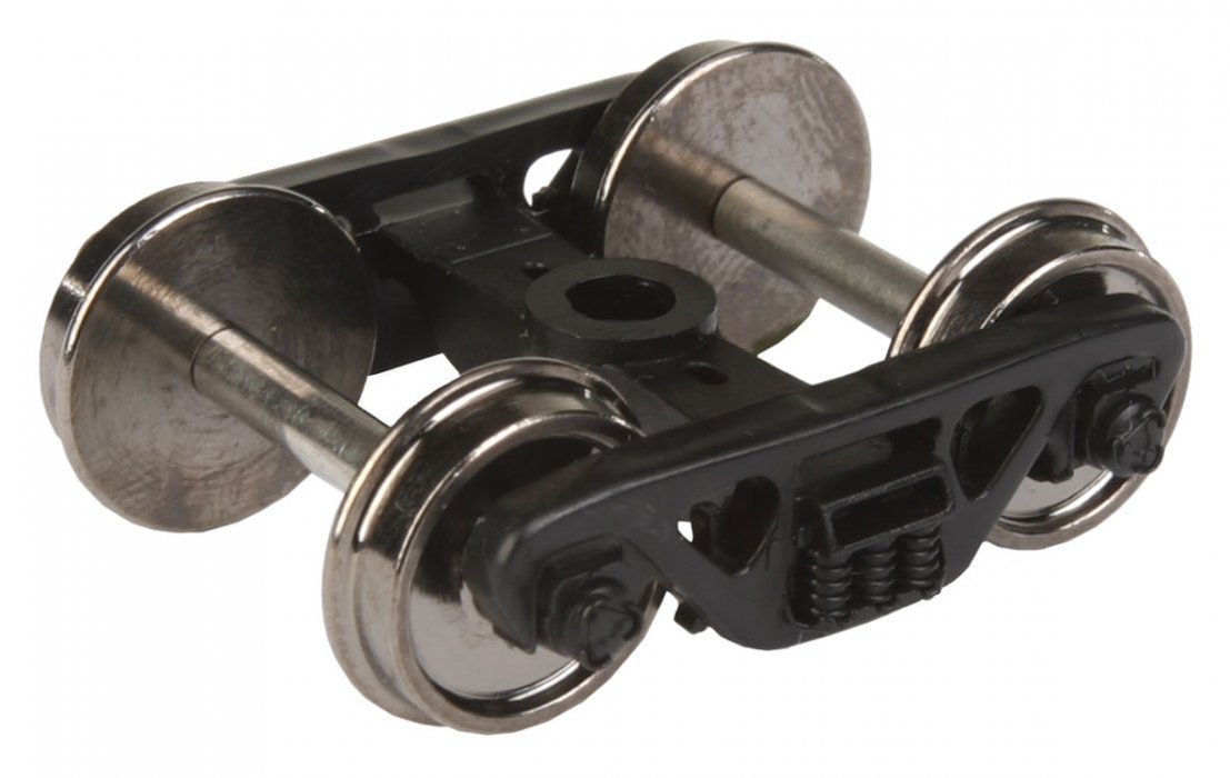 Rigid Plastic Trucks w/36′ RP-25 Metal Wheels & Axles -- 100-Ton Barber S-2 - 1 Pair, HO, WalthersProto 2002