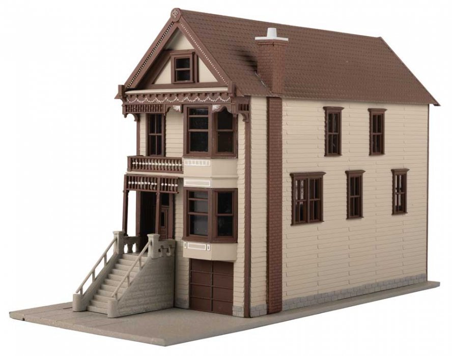 Steiner House Victorian House -- Kit - 3-9/16 x 7-11/16 x 5′ 9.05 x 19.53 x 12.7cm, HO, WalthersTrainline 952