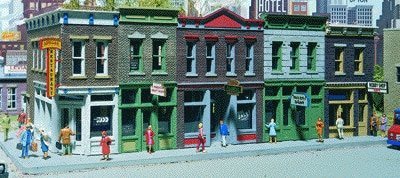 Merchant`s Row I -- Kit - 11 x 5 x 4` 27.9 x 12.7 x 10.2cm, HO, Walthers Cornerstone 3028