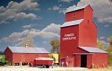 Farmers Cooperative Rural Grain Elevator -- Kit - Elevator: 8-7/8 x 7-1/4 x 10′ 23 x 18 x 2, HO, Walthers Cornerstone 3036