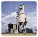 Concrete Coaling Tower -- Kit - Tower & Shed: 6-3/8 x 4-1/8 x 11′ 10.5 x 16.2 x 27.9cm, HO, Walthers Cornerstone 3042