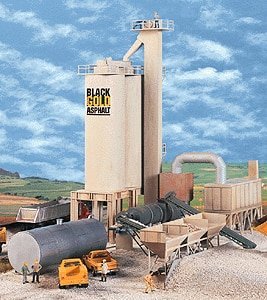 Black Gold Asphalt Hot Mix Plant -- Kit - 9-3/4 x 14-1/8 x 10-1/2′ 24.3 x 35.3 x 26.2cm, HO, Walthers Cornerstone 3085