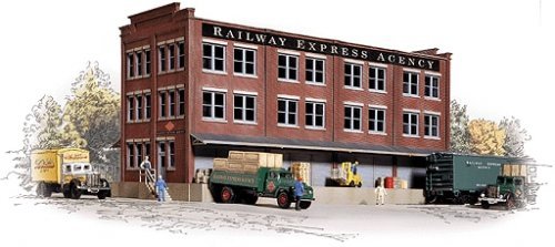 Railway Express Agency (REA) Transfer Building -- Kit - 13-1/8 x 6-1/8 x 6-3/8′ 32.8 x 15.5, HO, Walthers Cornerstone 3095