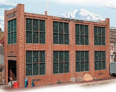 Shop Building No.1 Background Building -- Kit - 11-9/16 x 3-1/4 x 6-15/16′ 28.9 x 8.1 x 17., HO, Walthers Cornerstone 3165
