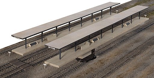 Butterfly Style Station Platform Shelter -- Kit - pkg(4) Each Section: 11 x 2-1/8 x 2-1/4′ , HO, Walthers Cornerstone 3175
