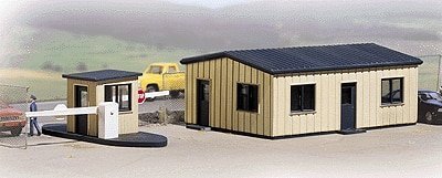 Office & Guard Shack -- Kit - Office: 4-1/8 x 3 x 1-1/2′ 10.5 x 7.6 x 3.8cm, HO, Walthers Cornerstone 3517
