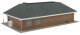 Modern Gas Station -- Kit - Main Building: 10-7/16 x 6-1/2 x 3-1/8′ 26.5 x 16.5 x 7.9cm, HO, Walthers Cornerstone 3537